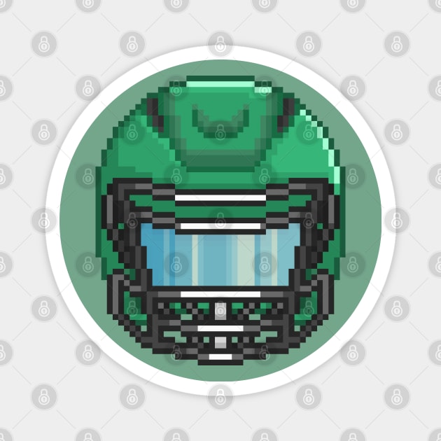 Helmet 2 Dark Green Magnet by PixelCarvel